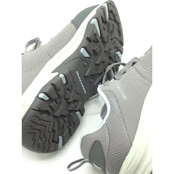 Skechers Air-Cooled Memory Foam Gray Lace-Up Steel Toe Sneakers - Picture 8 of 9